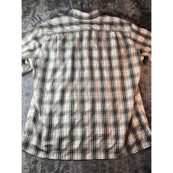 Eddie Bauer Mens XL Green Plaid Short Sleeve Hiking Fishing Button Down Shirt - Picture 7 of 8